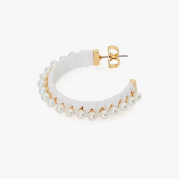 Kate Spade white Francesca Raffia Hoops - Picture 4 of 4